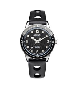Men's Ac 14 Vegan Leather Black Dial Watch