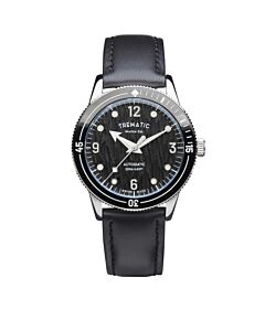 Men's Ac 14 Vegan Leather Black Dial Watch