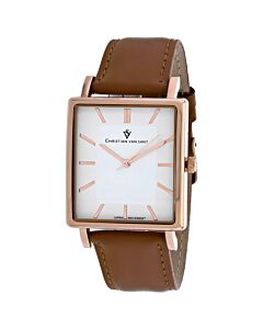 Men's Ace Leather White Dial Watch