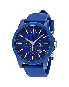 Men's Active Chronograph Silicone Blue Dial Watch