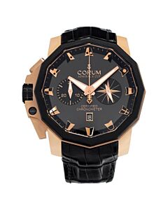 Men's Admirals Cup Chronograph Alligator Leather Black Dial Watch