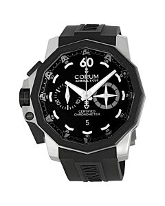Men's Admiral's Cup Chronograph Rubber Black Lacquered Dial Watch