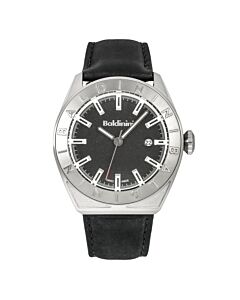 Men's Adria Leather Black Dial Watch