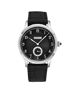 Men's Agathon Leather Black Dial Watch