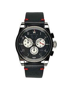 Men's Air Chief II Chronograph Leather Black Dial Watch