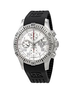 Men's Air speed Chronograph Leather Silver Dial Watch