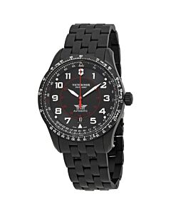 Men's Airboss PVD Stainless Steel Black Dial Watch
