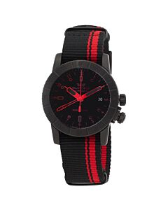 Men's Airman Contemporary Worldtimer Nylon Black Dial Watch