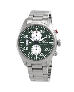 Men's Airpilot Chronograph Stainless Steel Green Dial Watch