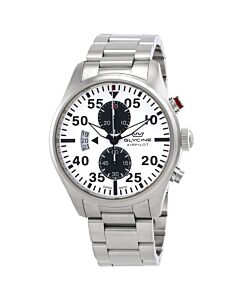 Men's Airpilot Chronograph Stainless Steel White Dial Watch