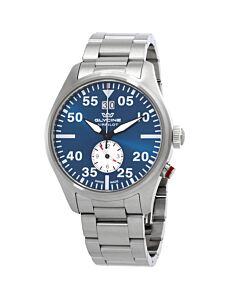 Men's Airpilot Dual Time Stainless Steel Blue Dial Watch