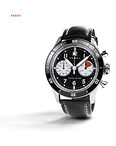 Men's Airstream Chronograph Genuine Leather Black Dial Watch