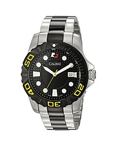 Men's Akron Stainless Steel Black Dial Watch