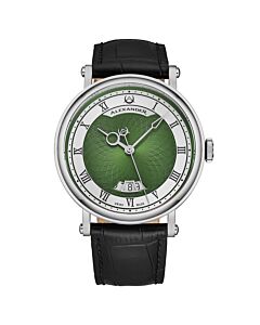 Men's Alexander 2 Genuine Leather Green Dial Watch