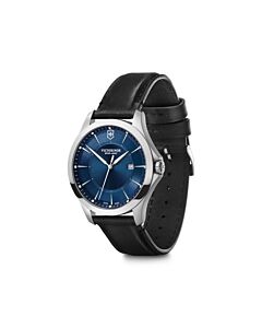 Men's Alliance Leather Blue Dial Watch