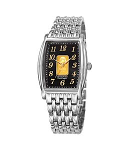Men's Alloy Black (10g Gold Bar Motif) Dial Watch