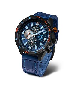 Men's Almez Chronograph Leather Blue Dial Watch
