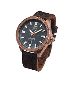 Men's Almez Leather Blue Dial Watch