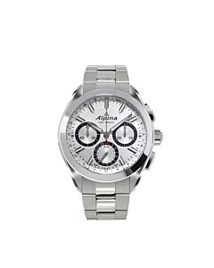 Men's Alpiner 4 Chronograph Stainless Steel Silvered Sunray Dial Watch