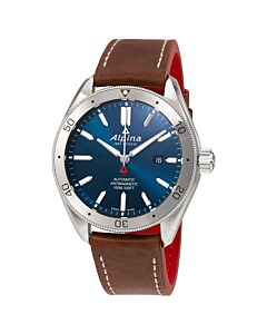 Men's Alpiner Leather Blue Sunray Dial