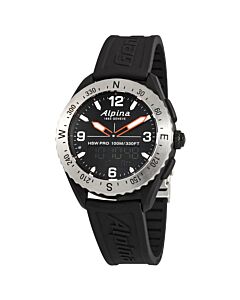 Men's Alpiner X Rubber Black Dial Watch