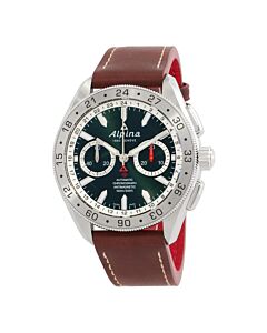 Men's Alpiner4 Chronograph Leather Green Dial Watch