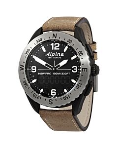Men's AlpinerX (Vintage) Leather Black Dial Watch