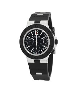 Men's Aluminium Chronograph Rubber Black Dial Watch