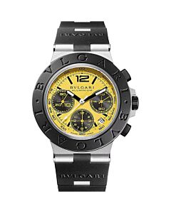 Men's Aluminium Chronograph Rubber Yellow Dial Watch