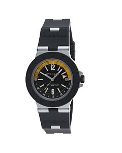 Men's Aluminium Rubber Black Dial Watch