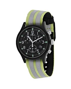 Men's Aluminum Chronograph Nylon Black Dial Watch