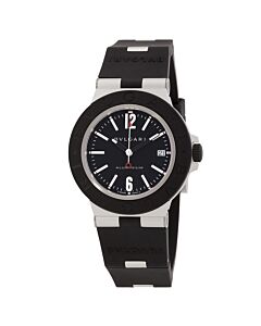 Men's Aluminum Rubber Black Dial Watch