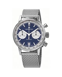 Men's American Classic Chronograph Stainless Steel Mesh Blue Dial Watch