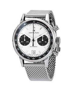 Men's American Classic Chronograph Stainless Steel Mesh White Dial Watch