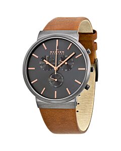 Men's Ancher Brown Leather Grey Dial