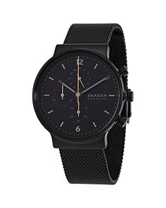 Men's Ancher Chronograph Stainless Steel Mesh Midnight Dial Watch