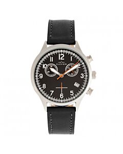 Men's Antoine Chronograph Genuine Leather Black Dial Watch