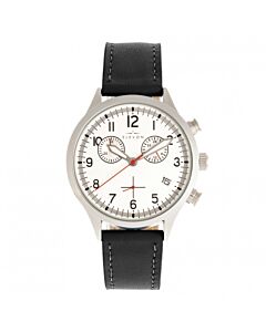 Men's Antoine Chronograph Genuine Leather Silver-tone Dial Watch