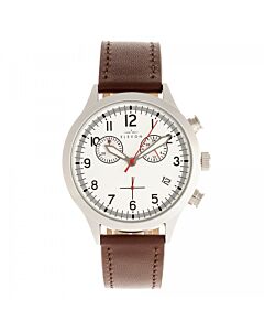 Men's Antoine Chronograph Leather Silver Dial Watch