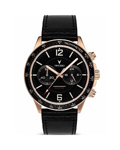 Men's Apex Chronograph Genuine Leather Black Dial Watch