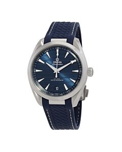 Men's Aqua Terra Rubber Blue Dial Watch
