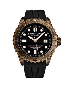 Men's Aquadiver Rubber Black Dial Watch