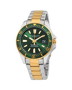 Men's Aquadiver Stainless Steel Green Dial Watch