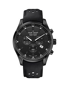 Men's Aquarider Chronograph Leather Black Dial Watch