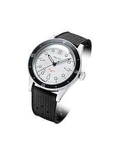 Men's Aquascaphe Leather White Dial Watch