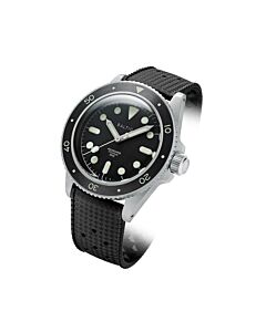 Men's Aquascaphe Titanium Leather Black Dial Watch