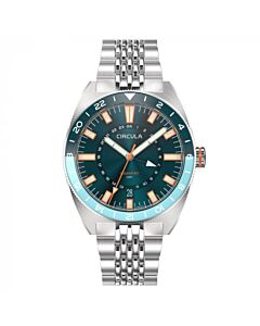 Men's Aquasport Gmt Stainless Steel Blue Dial Watch