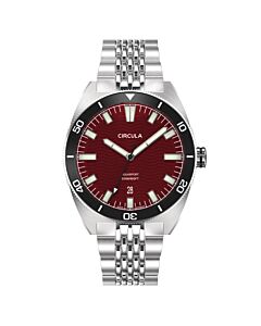 Men's Aquasport Ii Stainless Steel Red Dial Watch
