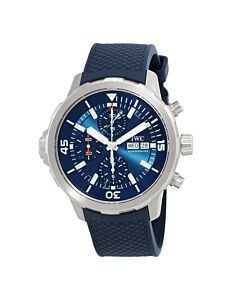 Men's Aquatimer Chronograph Rubber Blue Dial Watch