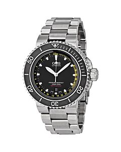 Men's Aquis Depth Gauge Stainless Steel Black Dial Watch